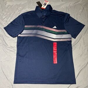 Adidas Core Chest Stripe Golf Polo Shirt in Collegiate Navy, Men’s Size M